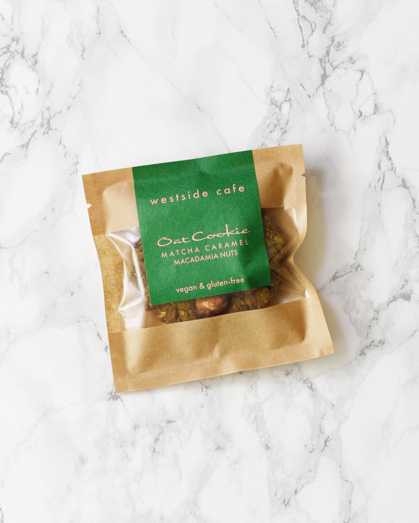 Matcha Caramel Macadamia Cookie