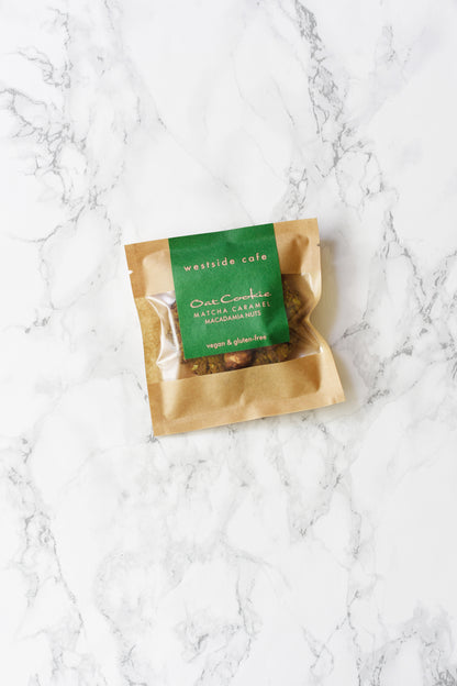 Matcha Caramel Macadamia Cookie